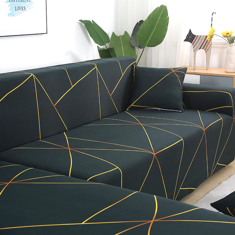 L-Shape Sofa Cover - Golden Prism