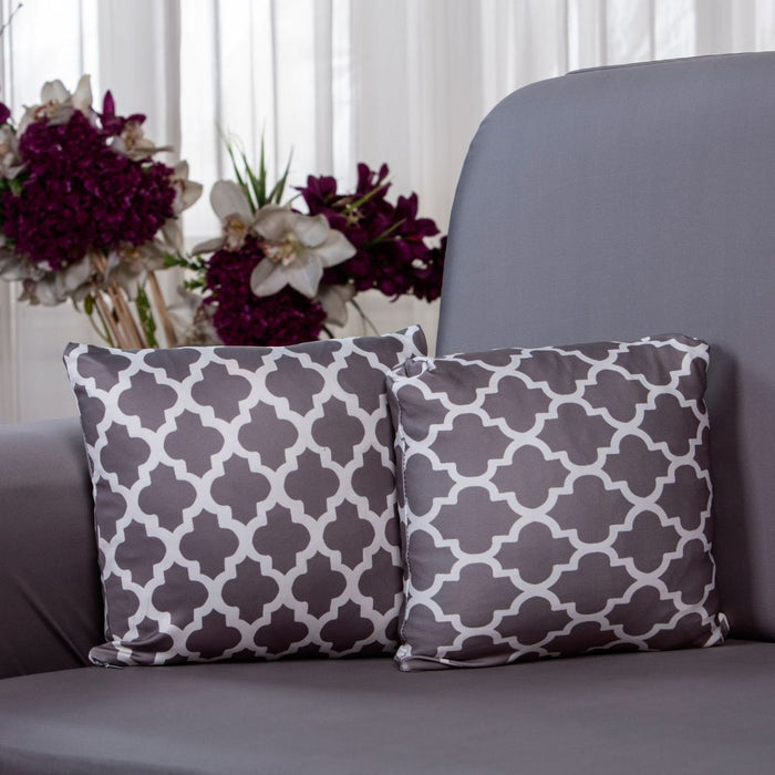 Dustproof, Waterproof & Machine-Washable Cushion Covers - Grey Diamond