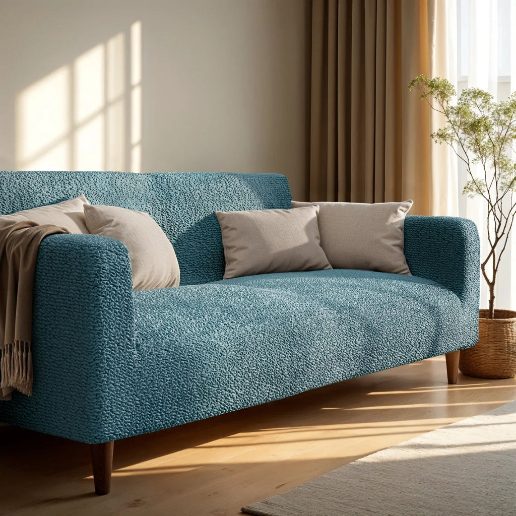 Bouncy Teal Sofa Cover - Dustproof Water-Proof Streachable