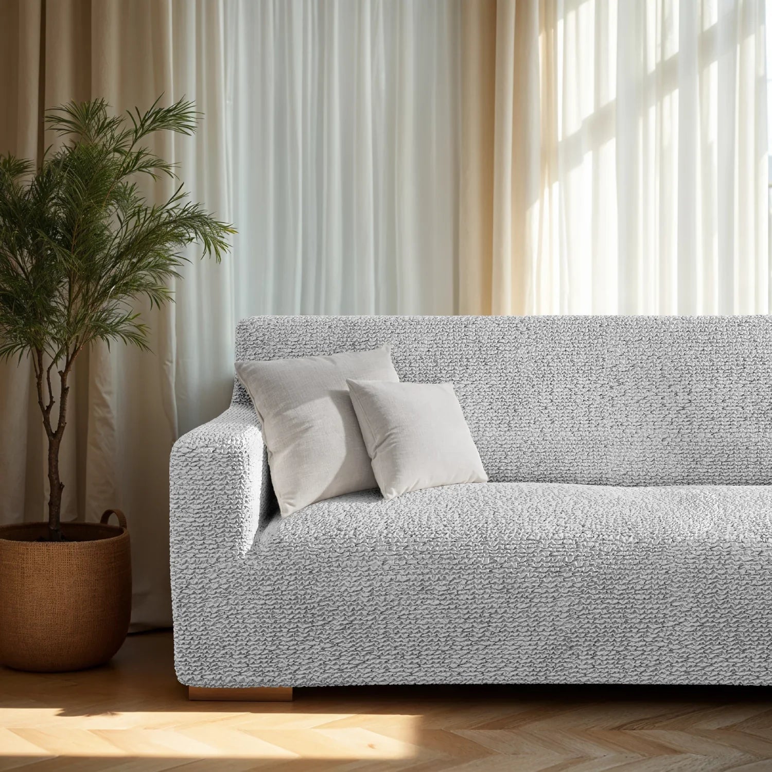 Bouncy Grey Sofa Cover - Dustproof Water-Proof Streachable - Microfibra Collection