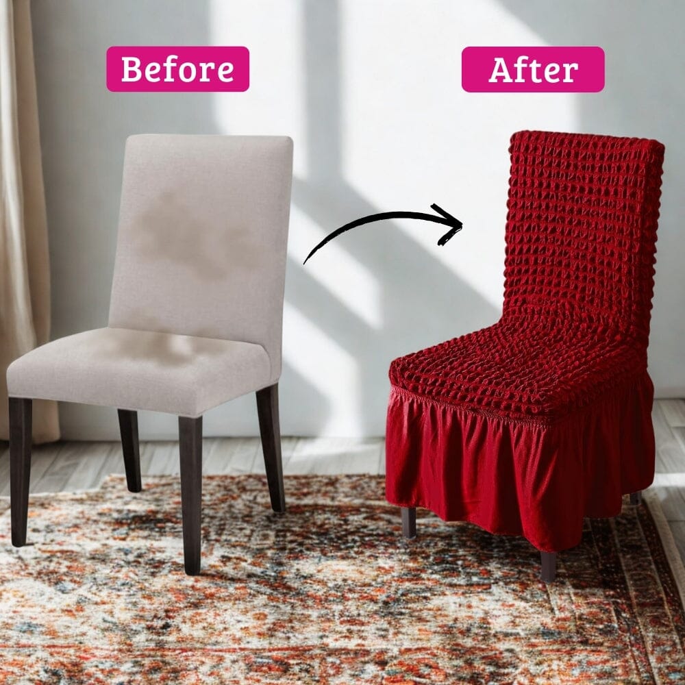 Bubble Blue Dining Chair Cover - Micro Fibre Collection