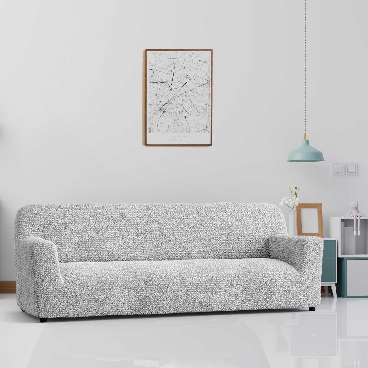Bouncy Grey Sofa Cover - Dustproof Water-Proof Streachable - Microfibra Collection