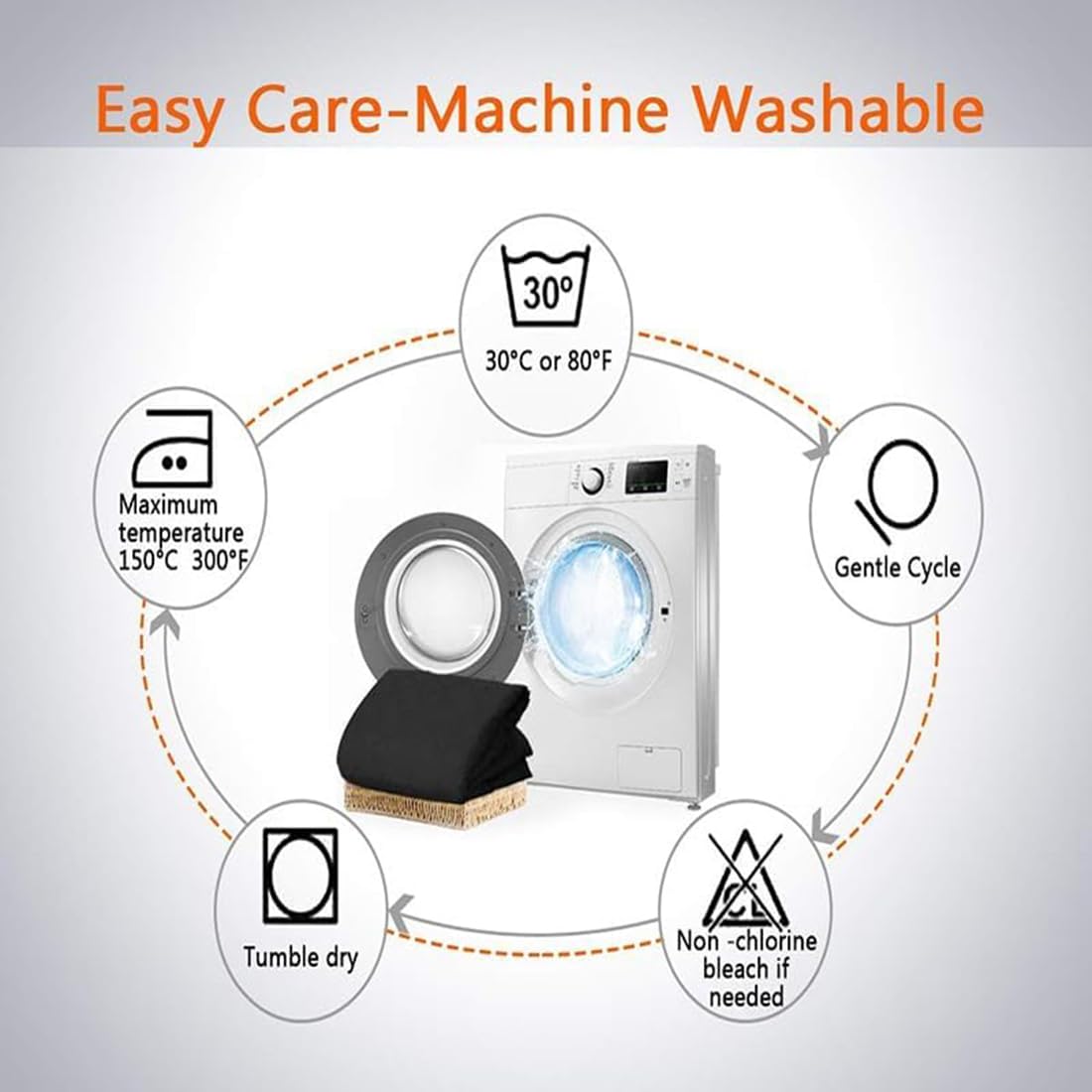 Beige Brocade Chair Cover - Stretchable, Dustproof, Water Resistant & Machine Washable