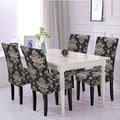 Black Brocade Chair Covers - Stretchable, Dustproof, Water Resistant & Machine Washable