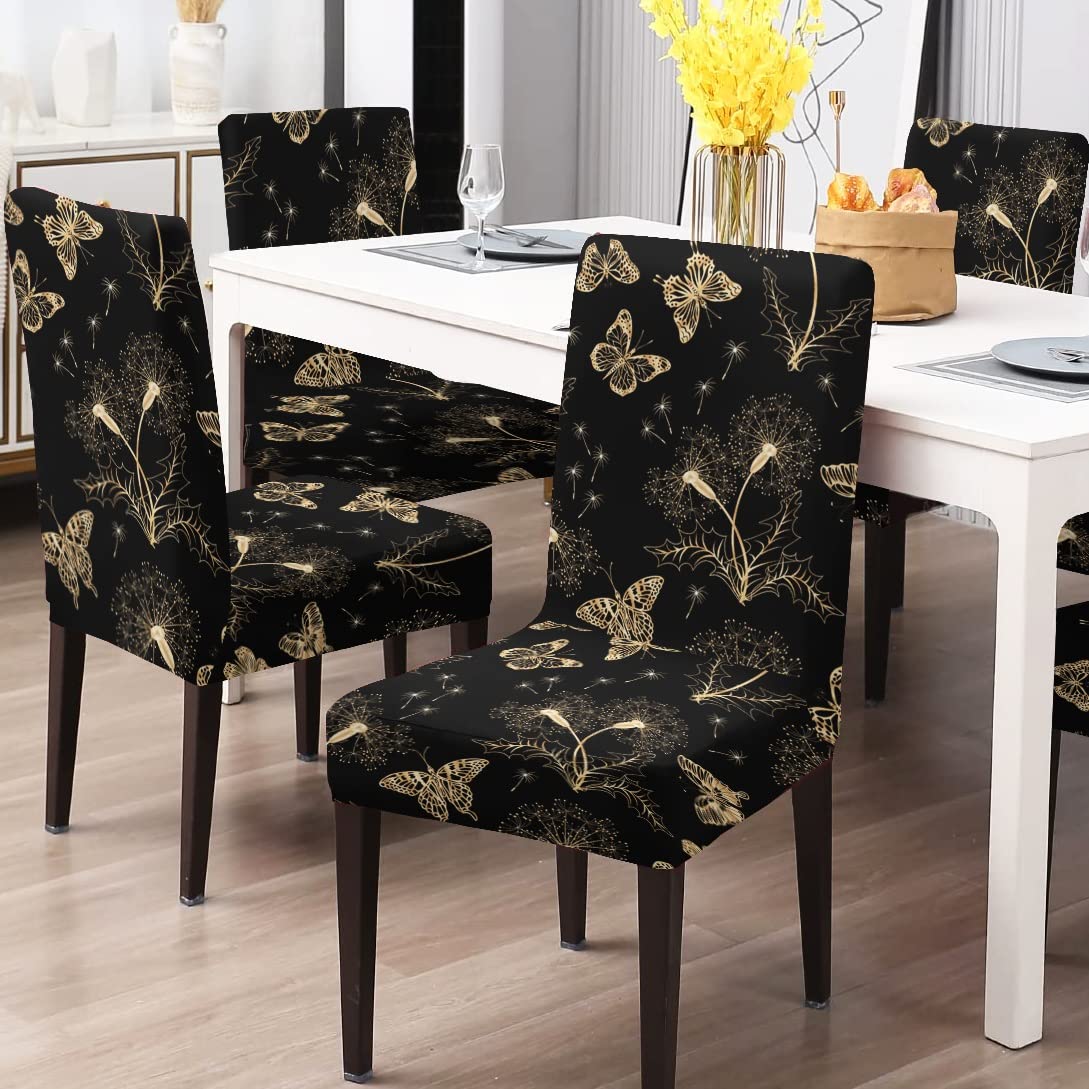Golden Butterfly Chair Covers - Stretchable, Dustproof, Water Resistant & Machine Washable