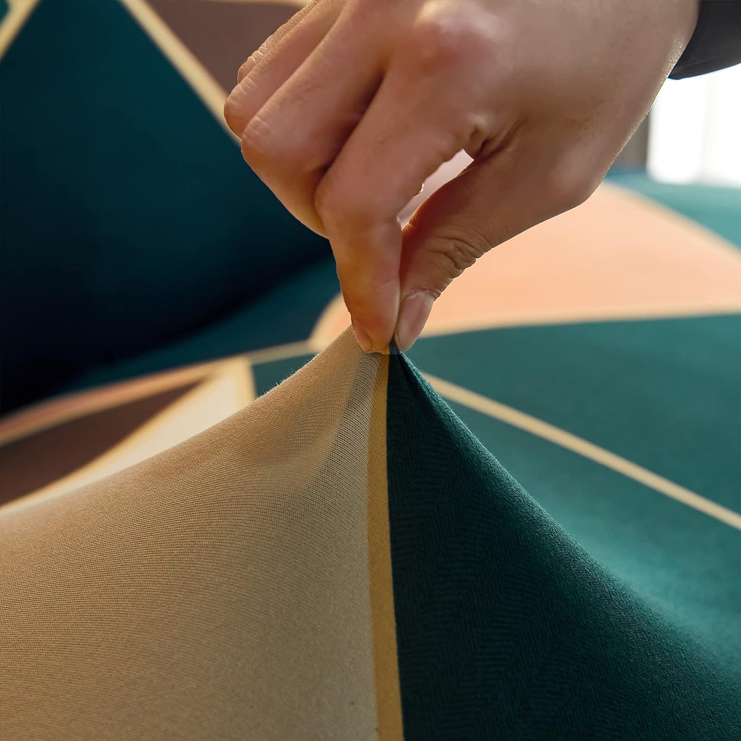 Peach Prism - Exclusive Stretchable Sofa Cover