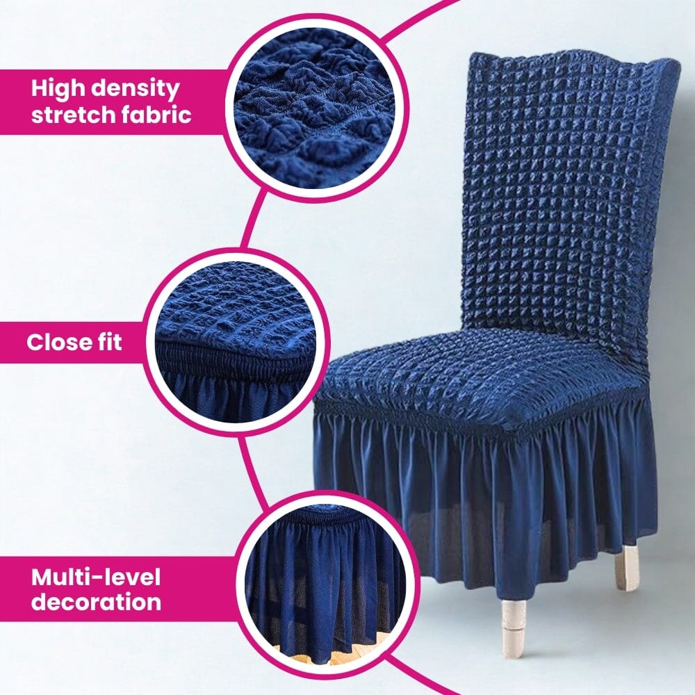 Bubble Peach Dining Chair Cover - Micro Fibre Collection