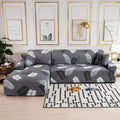 L-Shape Sofa Cover - Charcol Fern