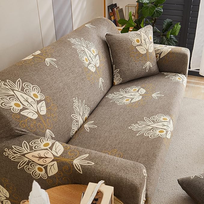 Beige Brocade -  Exclusive Stretchable Sofa Cover