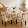 Cream Dream Round Table & Chair Cover – Stretchable, Dustproof & Machine Washable