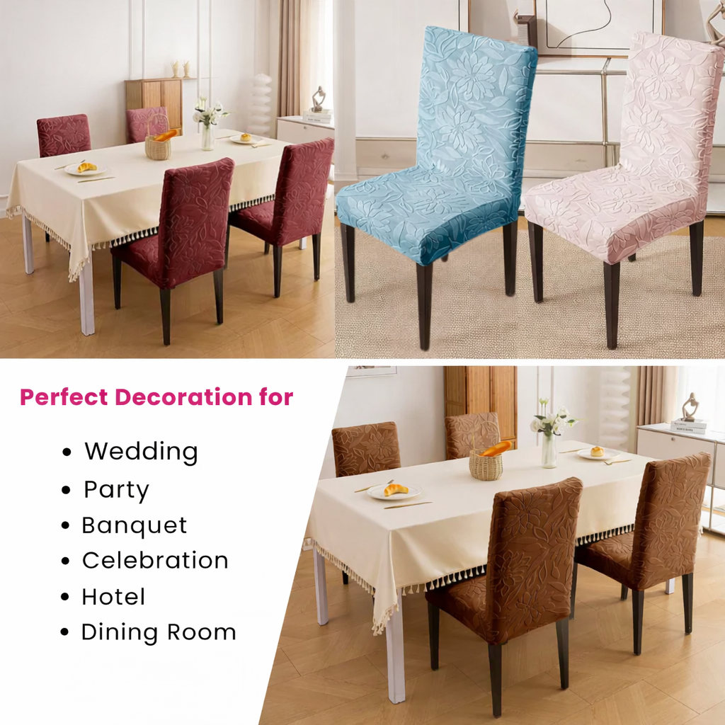 Majestic Jacquard Light Blue Elastic Chair Cover – Stretchable, Dustproof, Machine Washable