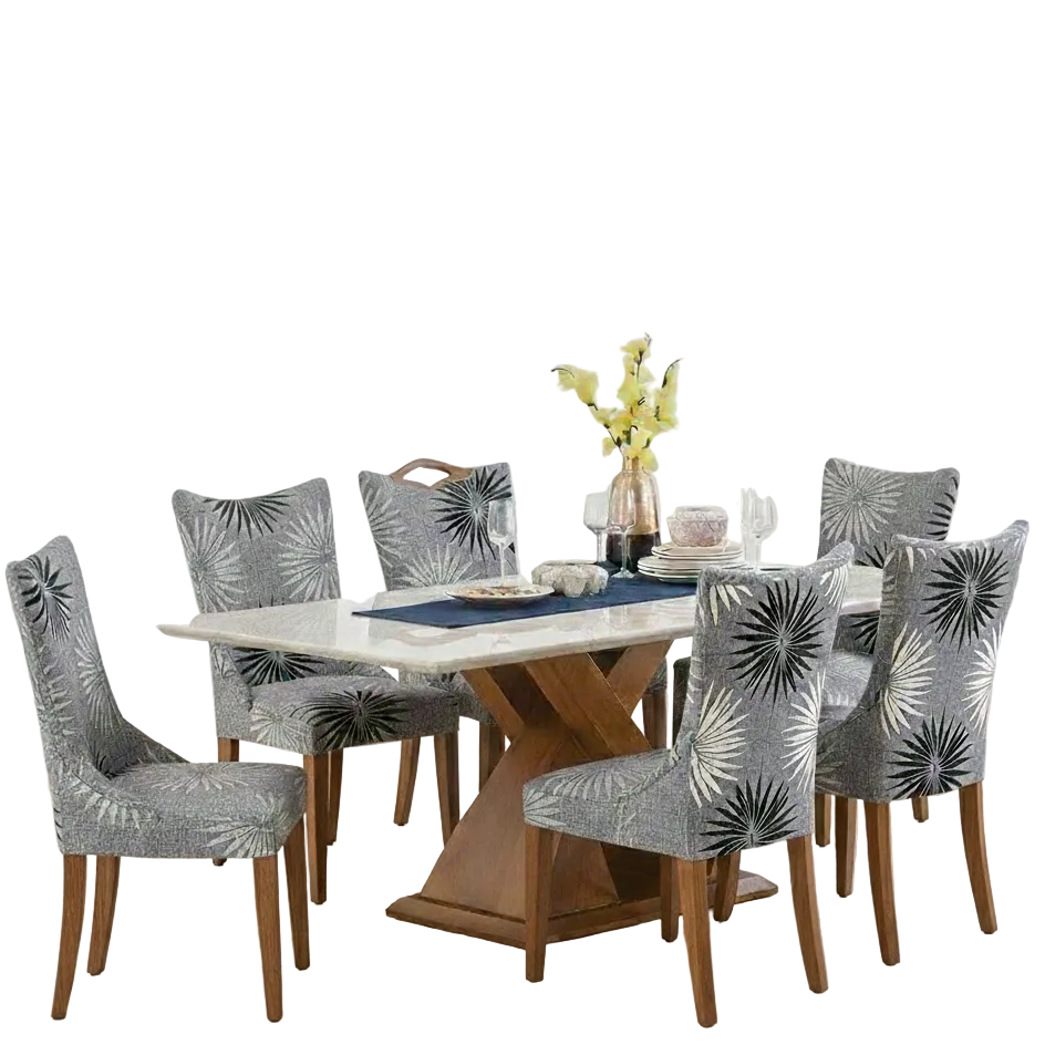Maharaja Chair Cover - Charcol Fern Dustfree, Stain Free, Water Resistance & Machine Washable