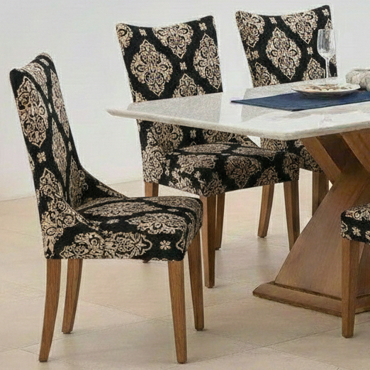 Maharaja Chair Cover -  Black Brocade Dustfree, Stain Free, Water Resistance & Machine Washable