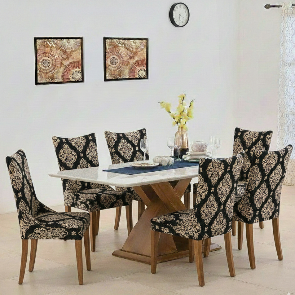 Maharaja Chair Cover -  Black Brocade Dustfree, Stain Free, Water Resistance & Machine Washable