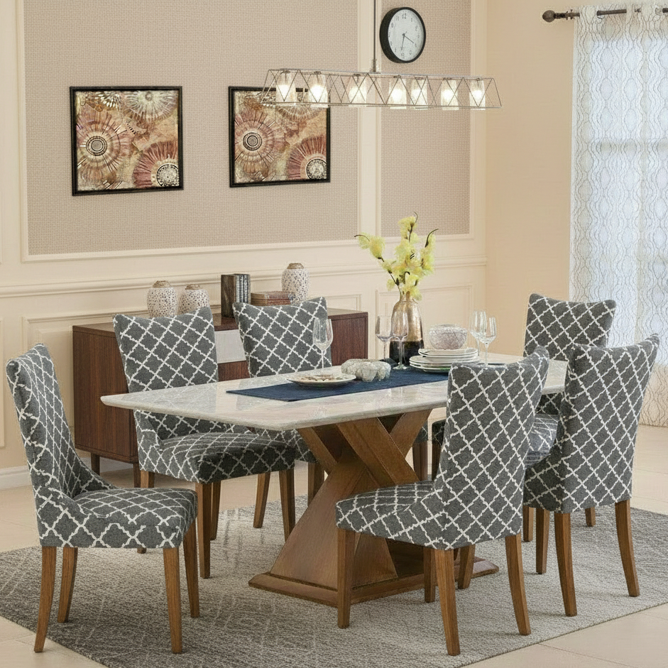 Maharaja Chair Cover - Grey Diamond Dustfree, Stain Free, Water Resistance & Machine Washable