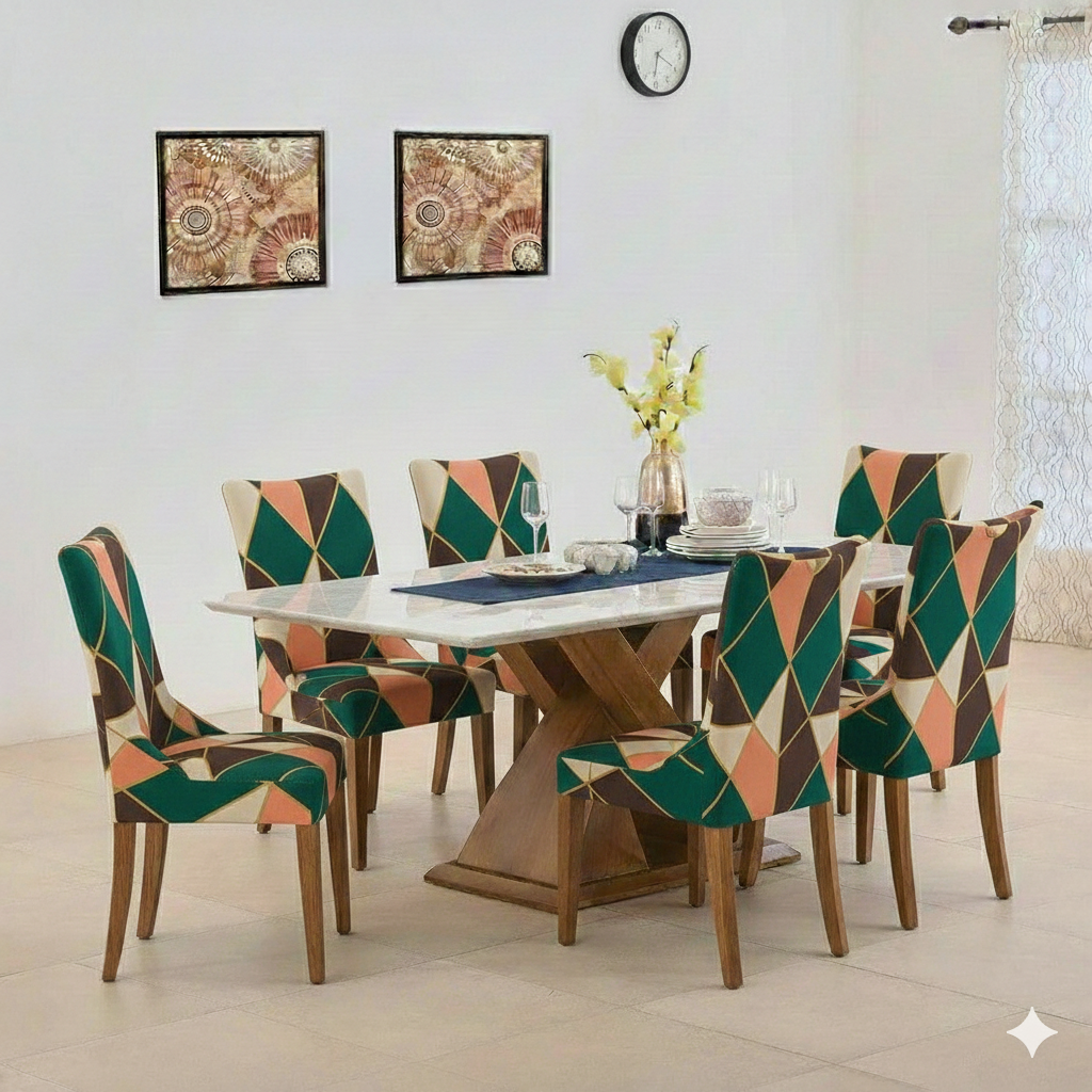 Maharaja Chair Cover -  Peach Prism Dustfree, Stain Free, Water Resistance & Machine Washable