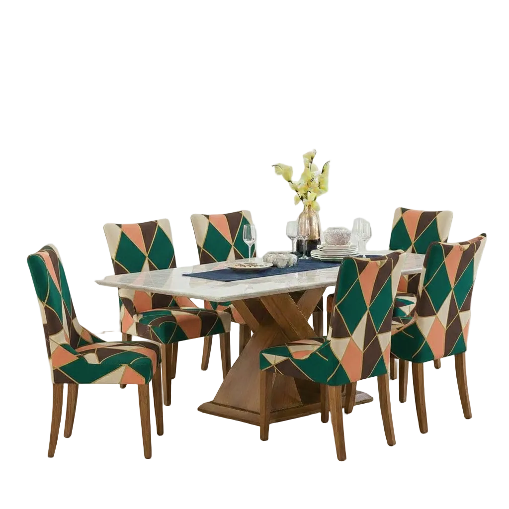 Maharaja Chair Cover -  Peach Prism Dustfree, Stain Free, Water Resistance & Machine Washable
