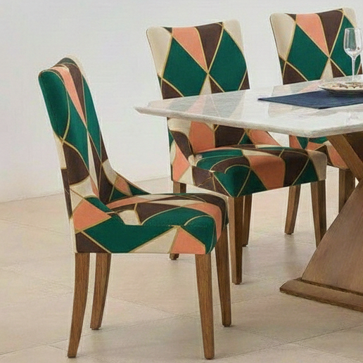 Maharaja Chair Cover -  Peach Prism Dustfree, Stain Free, Water Resistance & Machine Washable
