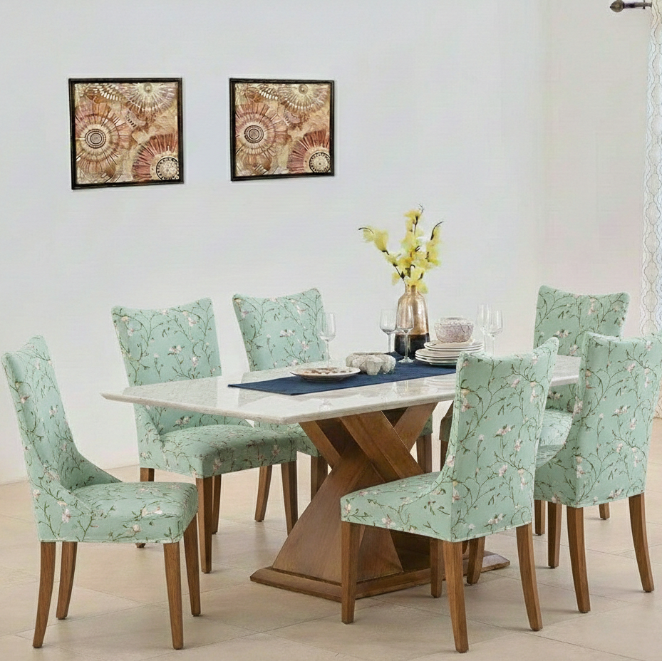Maharaja Chair Cover - Pastol Green Forest Dustfree, Stain Free, Water Resistance & Machine Washable