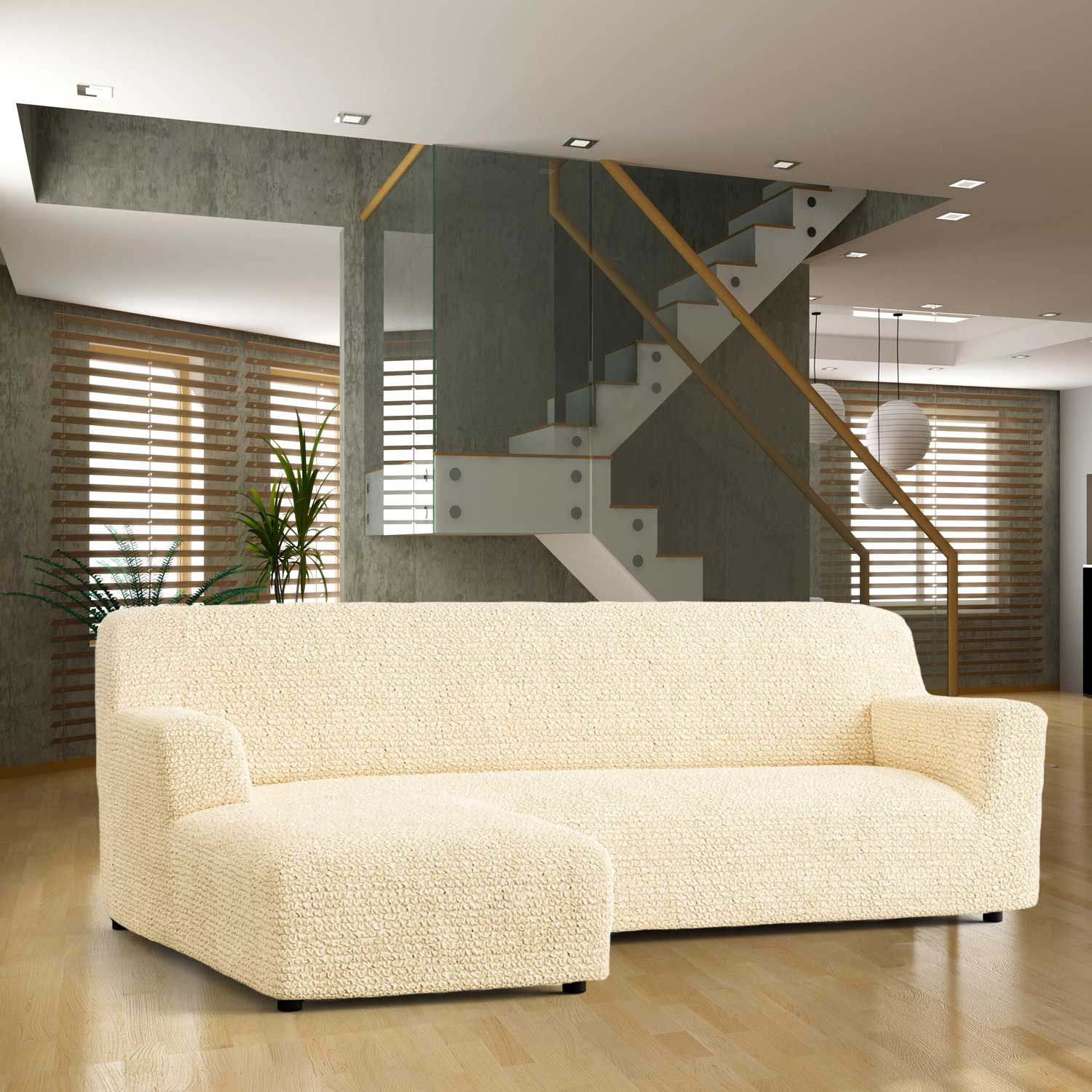 Bouncy Beige Sofa Cover - Dustproof Water-Proof Streachable - Microfibra Collection