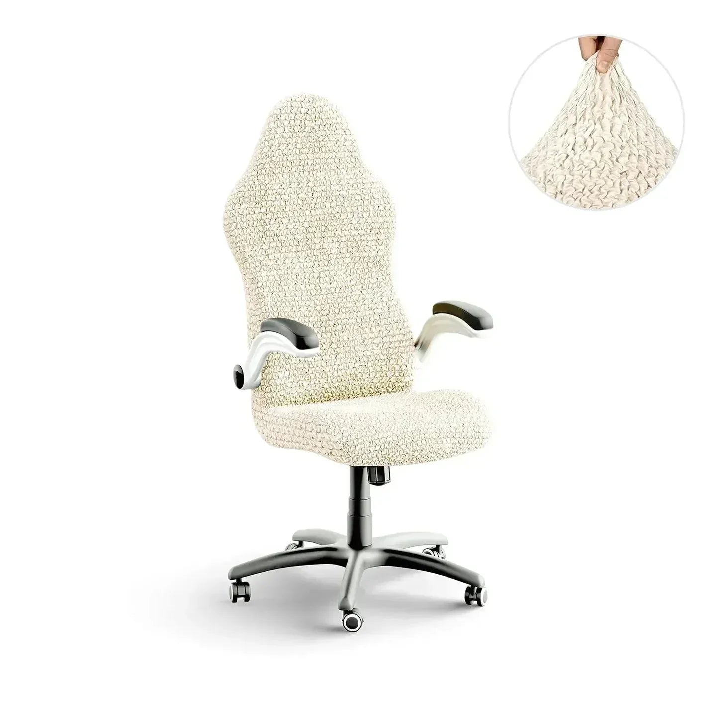 Bubble Cream Chair Cover - Fit For All Size Office Chair Slipcover, Microfibra Collection