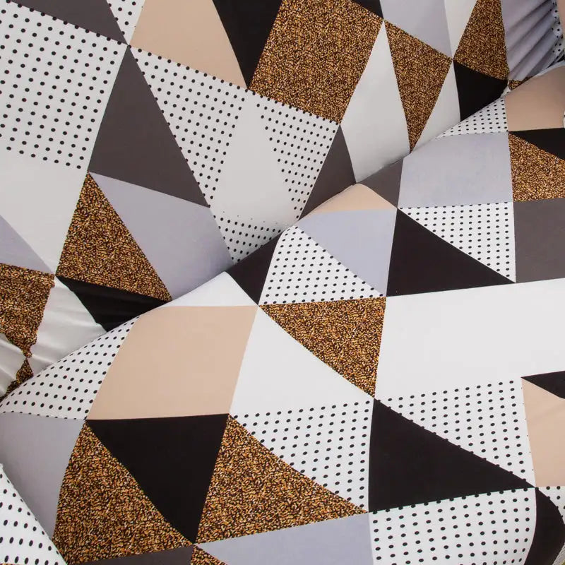 Geometric Brown - Exclusive Stretchable Sofa Cover
