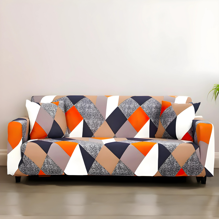 Prism Orange - Exclusive Stretchable Sofa Cover