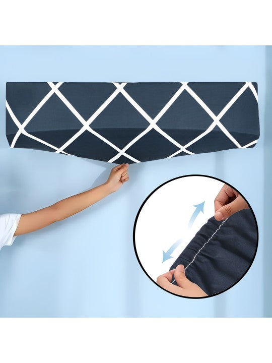 Blue Checks - Dustproof & Machine Washable AC Cover