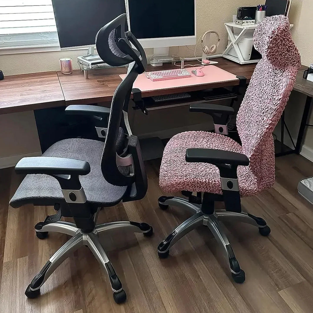 Bubble White Chair Cover - Fit For All Size Office Chair Slipcover, Microfibra Collection