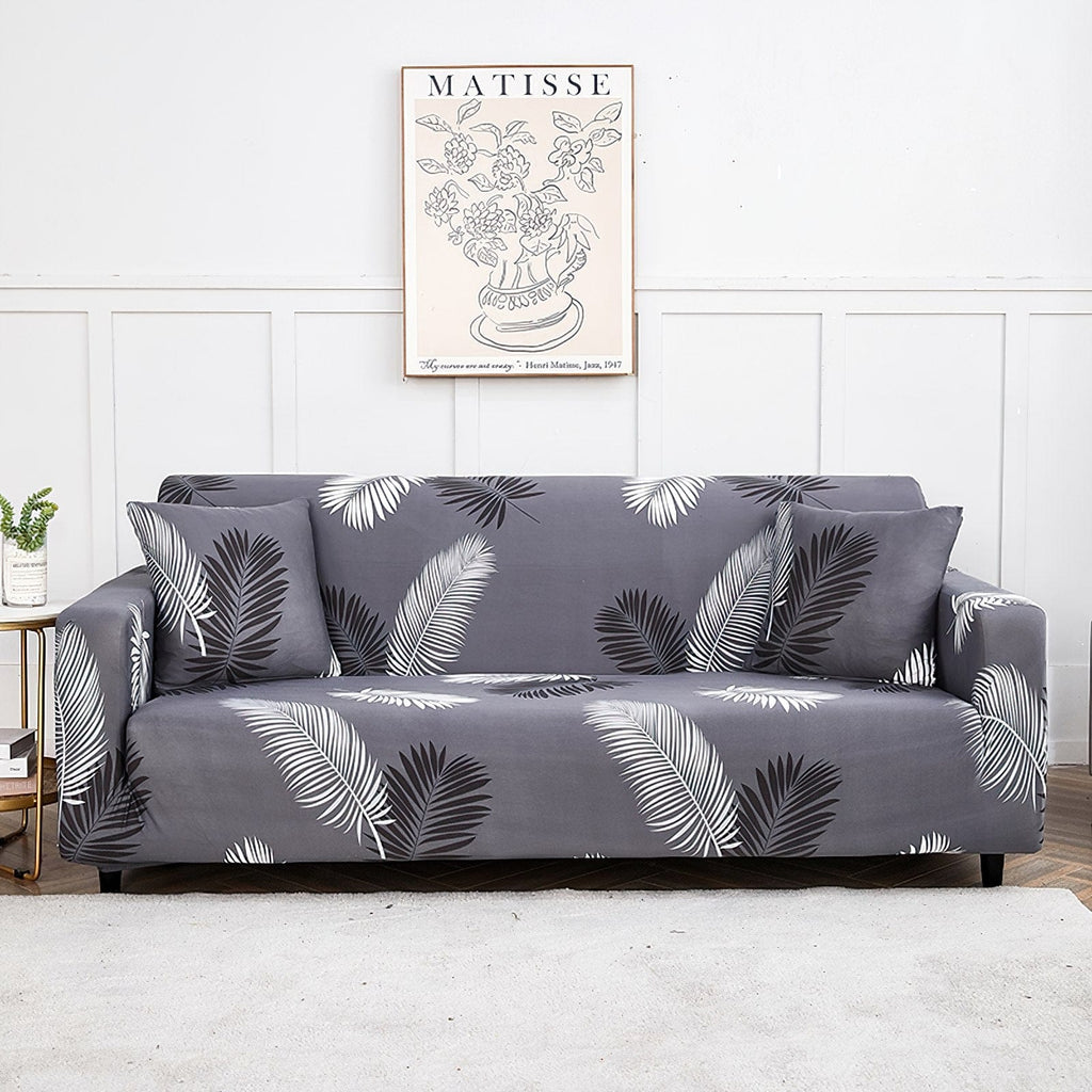 Charcoal Fern - Exclusive Stretchable Sofa Cover