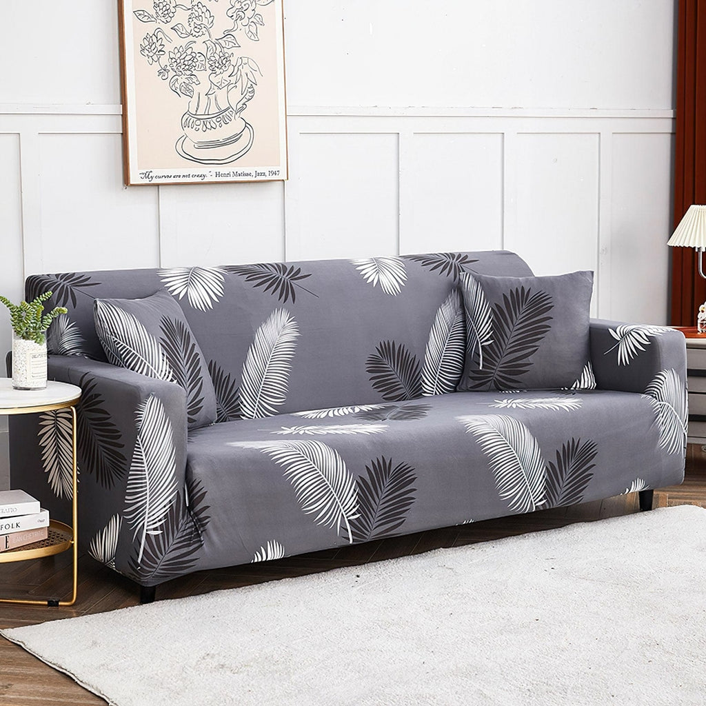 Charcoal Fern - Exclusive Stretchable Sofa Cover