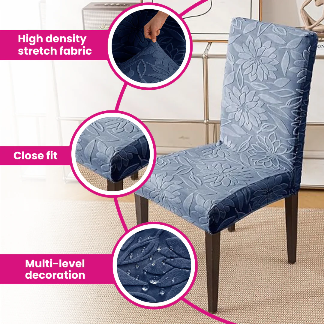 Majestic Jacquard Dark Grey Elastic Chair Cover – Stretchable, Dustproof, Machine Washable