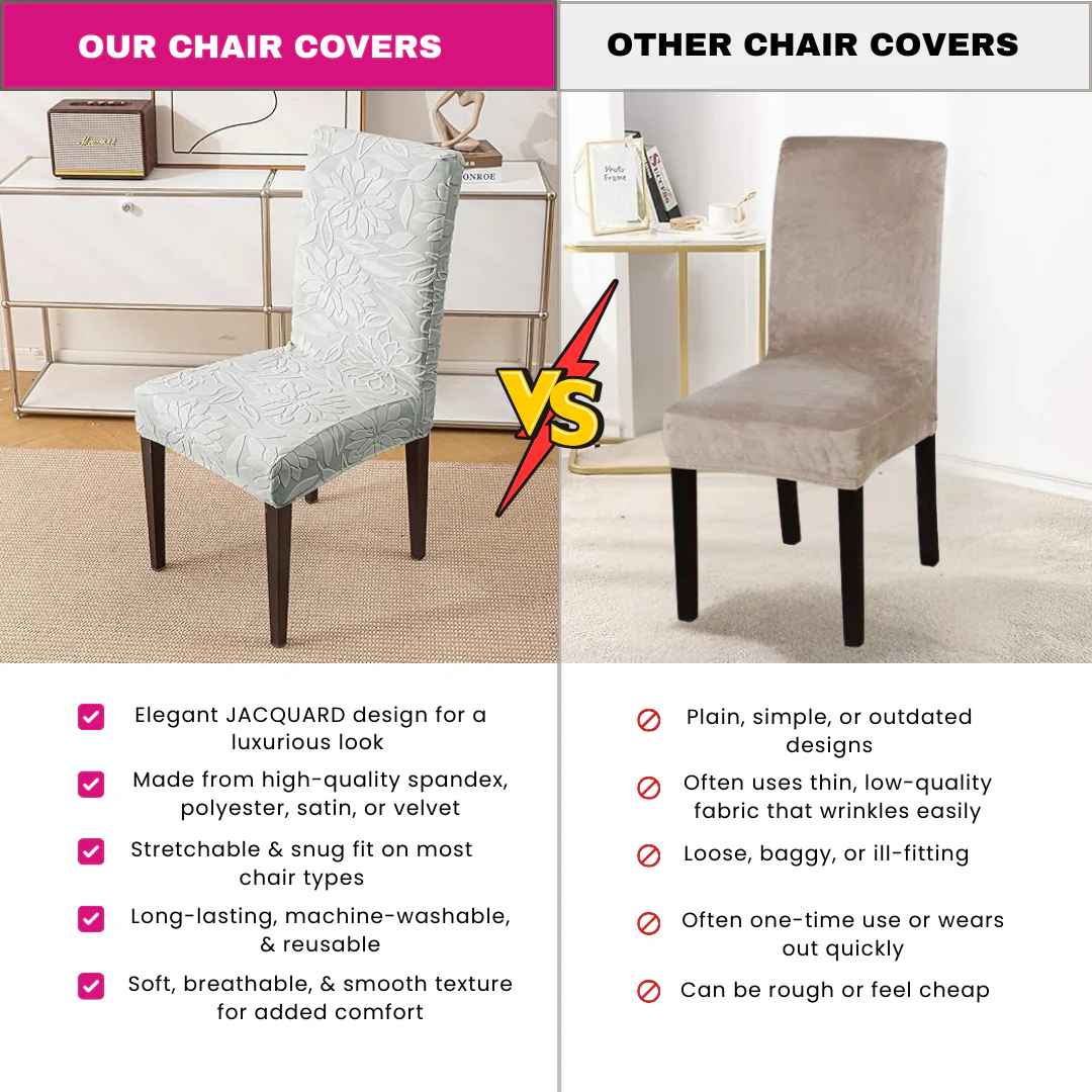 Majestic Jacquard Musturd Elastic Chair Cover – Stretchable, Dustproof, Machine Washable