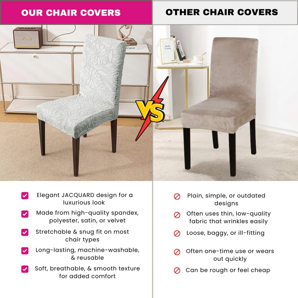 Majestic Jacquard Dark Grey Elastic Chair Cover – Stretchable, Dustproof, Machine Washable