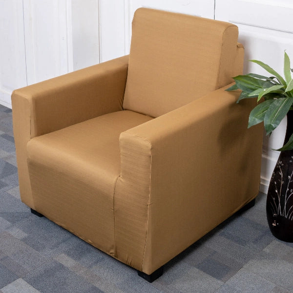Premium Quality Machine Washable & Dust Proof Sofa Cover - Khaki | Universal Fit Streachable Fabric