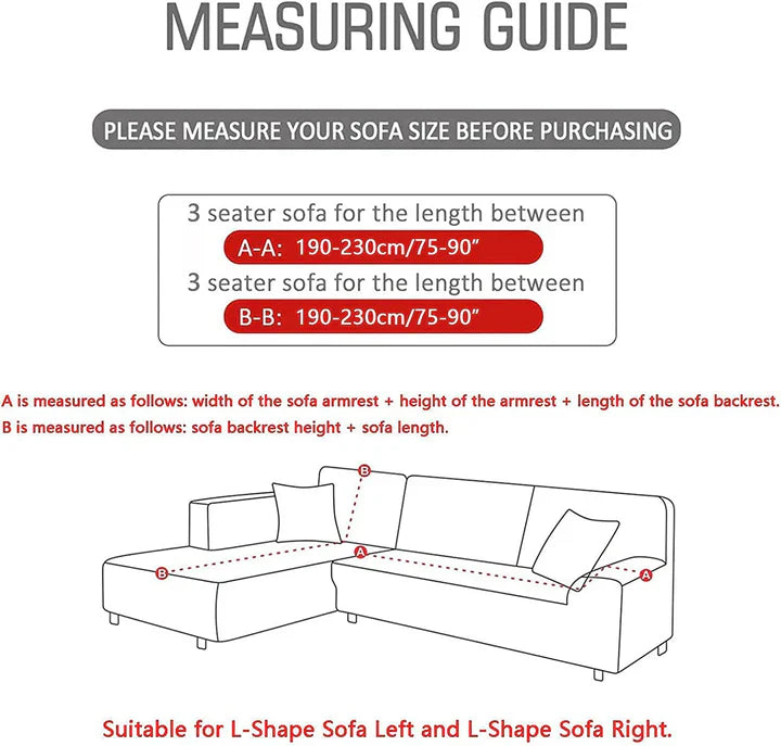 L-Shape Sofa Cover - Navy Blue checks