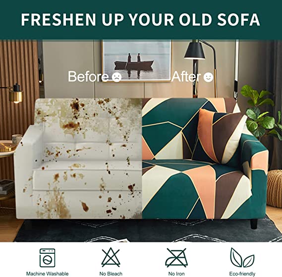 L-Shape Sofa Cover - Peach Prism