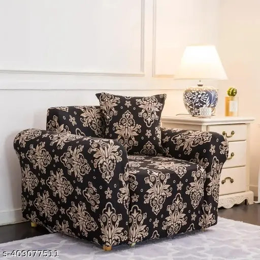 Black Brocade - Exclusive Stretchable Sofa Cover