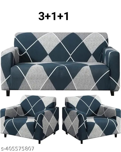 Checkerplaid Blue - Exclusive Stretchable Sofa Cover