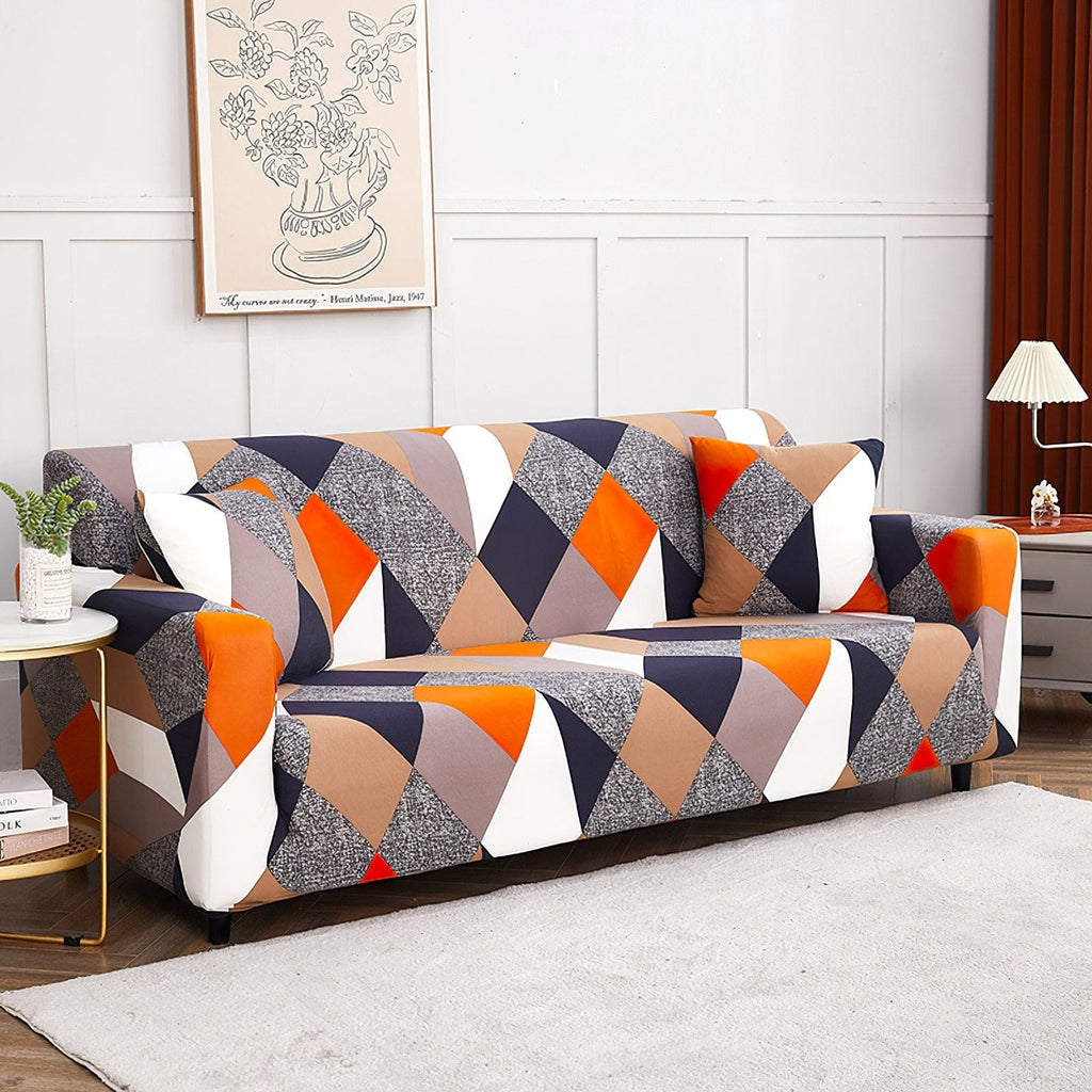 Prism Orange - Exclusive Stretchable Sofa Cover