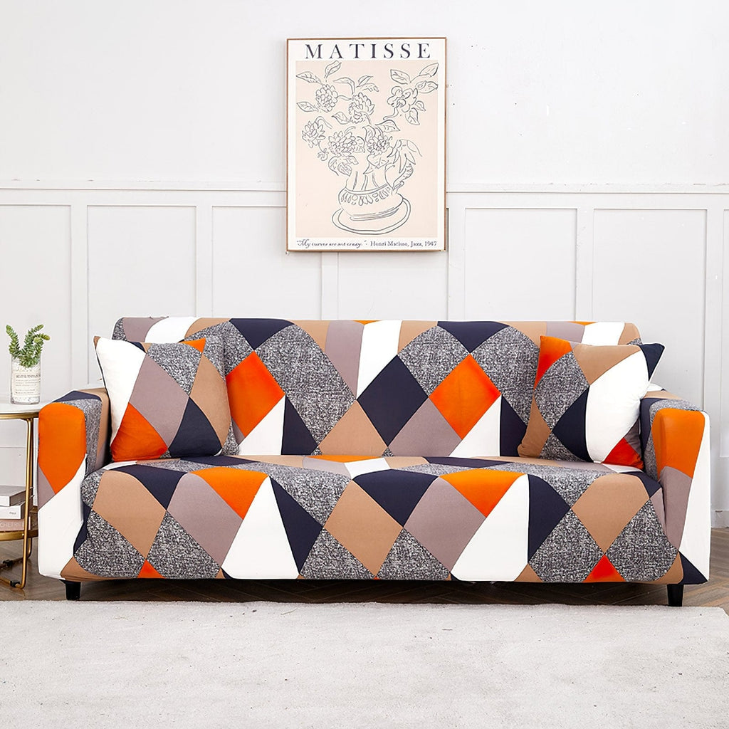 Prism Orange - Exclusive Stretchable Sofa Cover