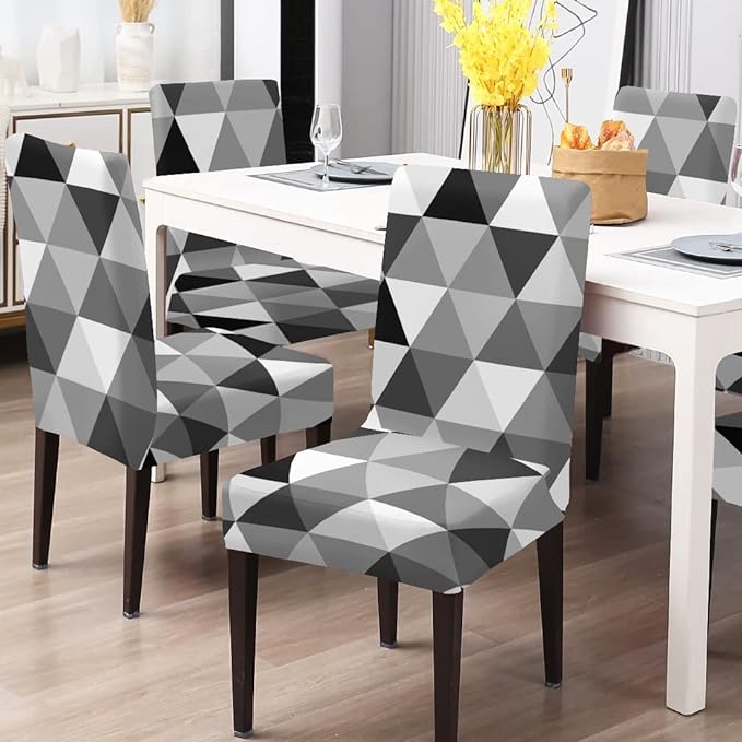 Black Prism Chair Covers - Stretchable, Dustproof, Water Resistant & Machine Washable
