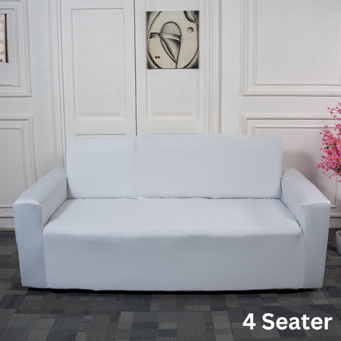 Premium Quality Machine Washable & Dust Proof Sofa Cover - White | Universal Fit Streachable Fabric