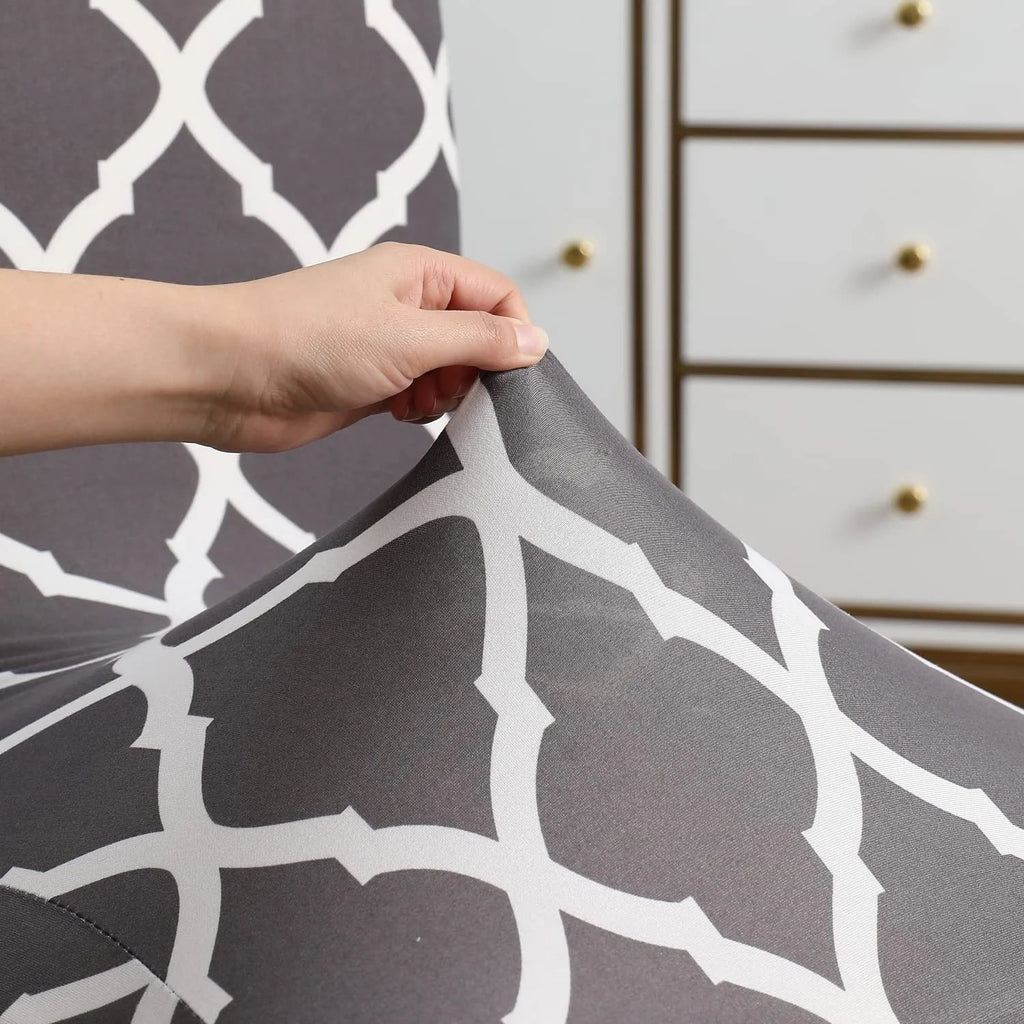 Maharaja Chair Cover - Grey Diamond Dustfree, Stain Free, Water Resistance & Machine Washable
