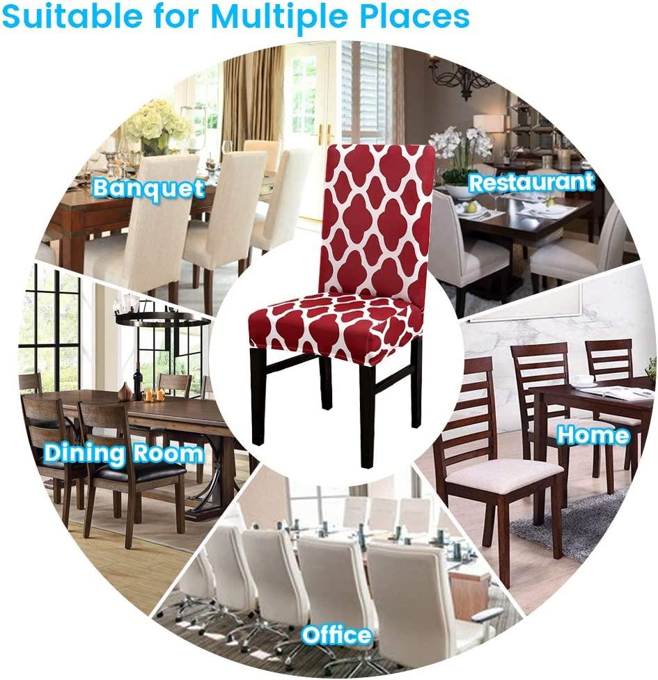 Maroon Diamond Chair Cover - Stretchable, Dustproof, Water Resistant & Machine Washable