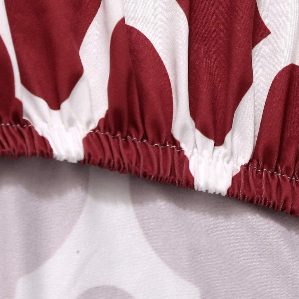 Maroon Diamond Chair Cover - Stretchable, Dustproof, Water Resistant & Machine Washable